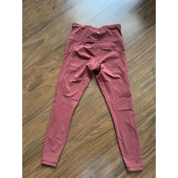 Crazy Yoga M brick red athletic leggings - Picture 2 of 6